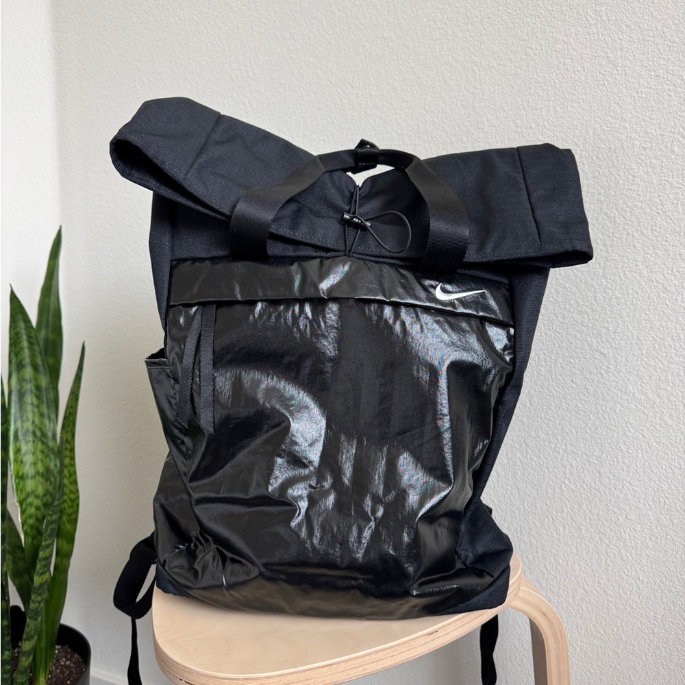 Nike Black Roll-Top Fold Over Backpack